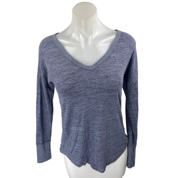 Abercrombie & Fitch Women's Blue Long Sleeve V Neck T Shirt Tee Top Size XS - Picture 1 of 4